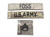 米軍実物 ARMY 陸軍 ネームタグ ネームテープ 階級章 OCP/マルチカム 3点セット